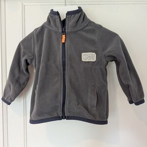 Baby Gray Fleece Jacket with Orange Zipper Pull